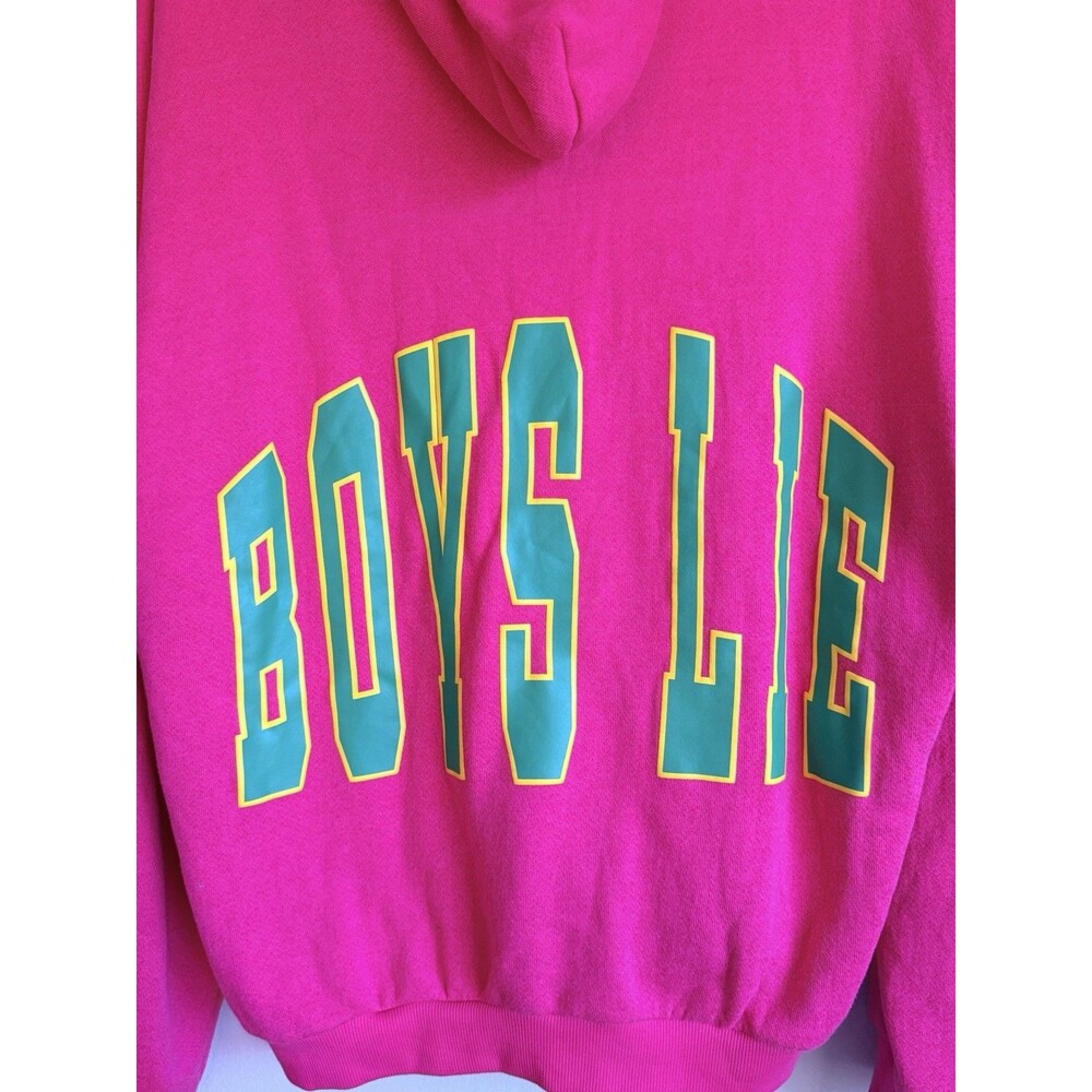 Boys Lie Pucker Up Pink Long Sleeve Hoodie Full Zip Cherub Sweatshirt XL/XXL - Picture 7 of 16